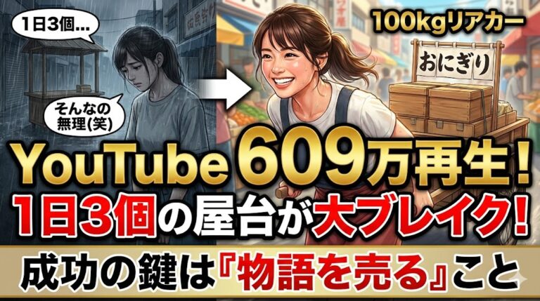 【YouTube609万再生】100kgのリアカーを引く「おにぎり美人」が1年で大成功した理由